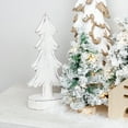 thumbnail image 3 of AuldHome Design Wooden Christmas Trees (Set of 2, Distressed White); Tabletop Handmade Mango Wood Trees w/ Rectangular Base for Holiday Home Decor, 3 of 9