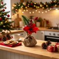 thumbnail image 6 of Mini Artificial Tabletop Christmas Plant Ornament, Compact Holiday Centerpiece Decor, Tiny Faux Greenery Display for Mantel Shelf Coffee Table Indoor Winter Xmas Home Furnishing, 6 of 7