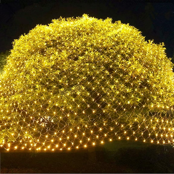 Twinkle Christmas Net Lights, 5ft x 5ft 96 led 8 Modes Low Voltage Connectable Mesh Fairy String Lights for Xmas Trees, Bushes, Wedding, Outdoor Garden Decorations (Warm White)