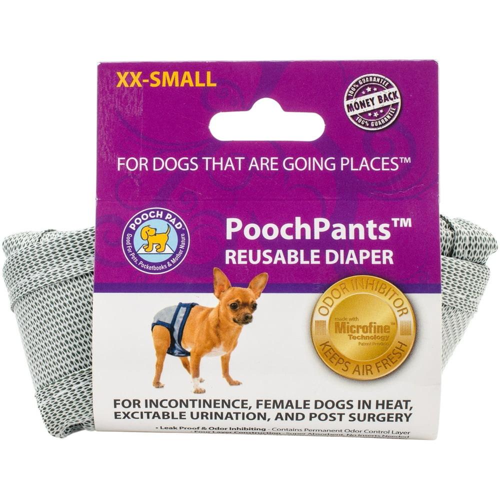 PoochPants Reusable Dog Diaper, XXSmall, Up To 4 lbs