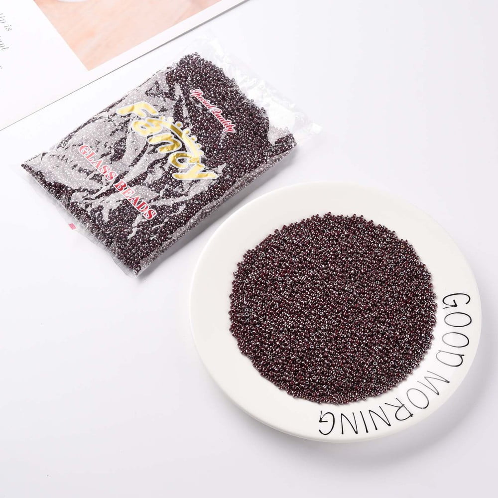 Glass Seed Beads Opaque Colors Lustered Round Indian Red 3mm Hole: 1mm about 10000pcs/pound