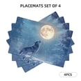 thumbnail image 3 of Placemats Set of 4 / 6, Howling Wolf Full Moon Placemats for Dining Table Indoor/Outdoors Heat Resistant Washable Placemats 18" x 12", 3 of 8