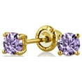 thumbnail image 2 of Precious Stars 14K Yellow Gold Cubic Zirconia 3-mm Birthstone Screwback Earring Studs-June, 2 of 5