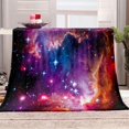 thumbnail image 4 of Galaxy Blanket Kids Boys Gifts- Outer Space Universe Stars Throw Blanket for Teens Teenagers Girls Men Fantasy Purple Starry Sky Decor Soft Cozy Warm Plush Throw Birthday 50"x60", 4 of 6