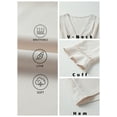thumbnail image 3 of DOKOTOO Blouses for Women Pleated V Neck 3/4 Sleeve Tunic Tops Dressy Casual Chiffon Office Wear Shirts, 3 of 8