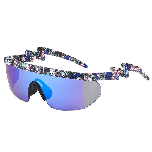 Gafas de sol de una pieza con forma de rayo para deportes al aire libre, gafas de ciclismo, gafas de sol irregulares