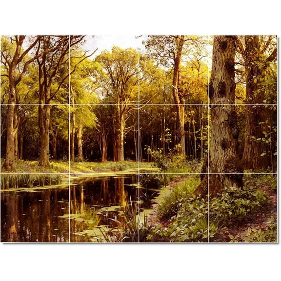Ceramic Tile Mural-Peder Mork Monsted Country Painting 279. 17" w x 12.75" h using (12) 4.25 x 4.25 ceramic tiles