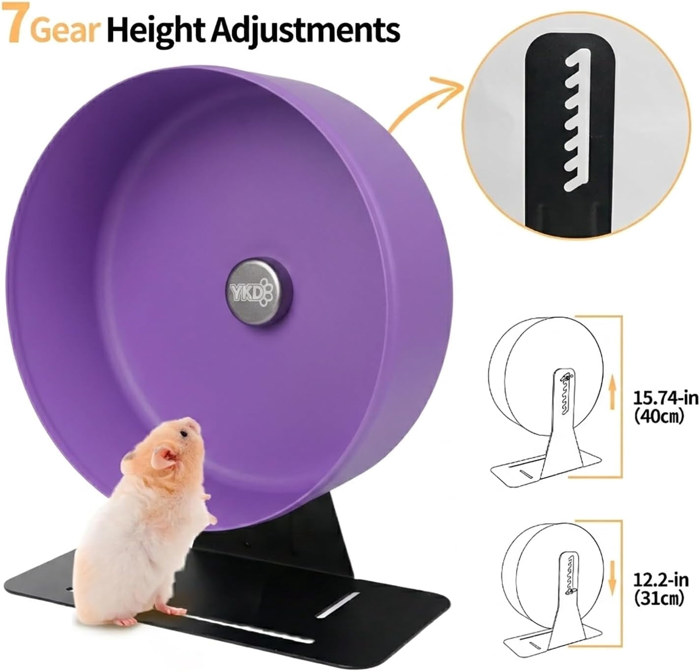 11.8" Silent Hamster Exercise Wheel, Aluminum Alloy Noiseless Running Wheel for Syrian Hamsters, Fancy Rat, Hedgehogs and Small Pets