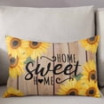 thumbnail image 3 of Sunflower Throw Pillow Cover 20 x 26 Inch Decorative Pillow Cover Farmhouse Country Flowers Vintage Wood Grain Lumbar Pillowcase Seasonal Rectangle Cushion Case for Couch Sofa Bed Living Room, 3 of 7