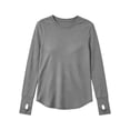 thumbnail image 3 of gbyLJF Women's Basic Long Sleeve T Shirts Round Neck Base Layer Tops Thumbhole Fall Thermal Undershirts, 3 of 8