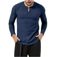 thumbnail image 1 of DPTALR Blouses et Chemises à Manches Longues pour Hommes, Col Rond, Boutons, Bouche Plate, Sport, 1 of 5