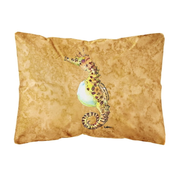 Carolines Treasures 8640PW1216 Seahorse Canvas Fabric Decorative Pillow, 12H x16W, multicolor