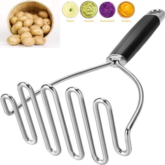 Dakings Stainless Steel Potato Masher (Rose Gold), Heavy Duty Professional Masher Tool – Dishwasher Safe Wire Masher for Potato, Avocado, & Vegetable Mashing