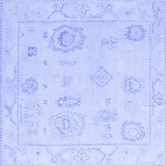 Ahgly Company Indoor Square Oriental Blue Traditional Area Rugs, 5' Square