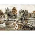 thumbnail image 2 of Ives, Currier and 32x25 Gold Ornate Wood Framed with Double Matting Museum Art Print Titled - The Mill-Dam at Sleepy Hollow, 2 of 4