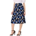 thumbnail image 4 of Unique Bargains Jupe Midi Évasée en Chiffon pour Femmes, Bleu Foncé, S, 4 of 6