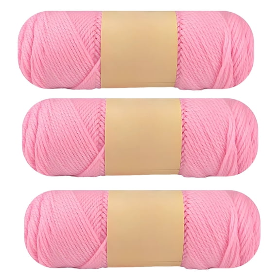 3 Skeins Wool Yarn, Soft to the Touch, Medium Weight, Macaron Light Pink Knitting, Crochet Yarn for Scarves, Hats, Sweaters, DIY Crafts