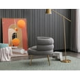 thumbnail image 4 of Luccalily Accent Single Sofa Chair,Upholstered Leisure Accent Living Room Chair, Comfy Armchair with Rose Golden Metal Legs,Mid-Century Modern Velvet Single Sofa Chair, 4 of 11