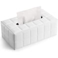 thumbnail image 1 of Caja de pañuelos de cuero rectangular (blanco) oso de fresa Electrónica, 1 of 5