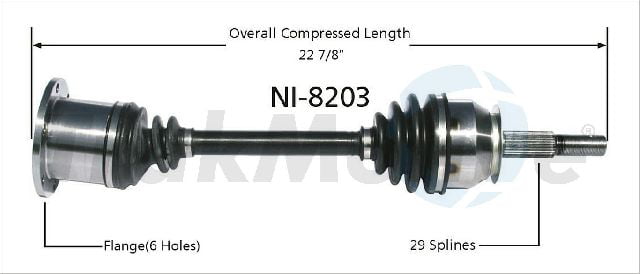 Nissan SUV Truck Front Left Axle Shaft Assembly 