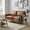 Brown, variant on Faux Leather Upholstered Loveseat, Mid-Century Modern 2-Seat Sofa with Pillow Back, Green