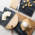 thumbnail image 4 of Foreside Home & Garden White Large Square Marble and Wood Serving Cutting Board, 4 of 6