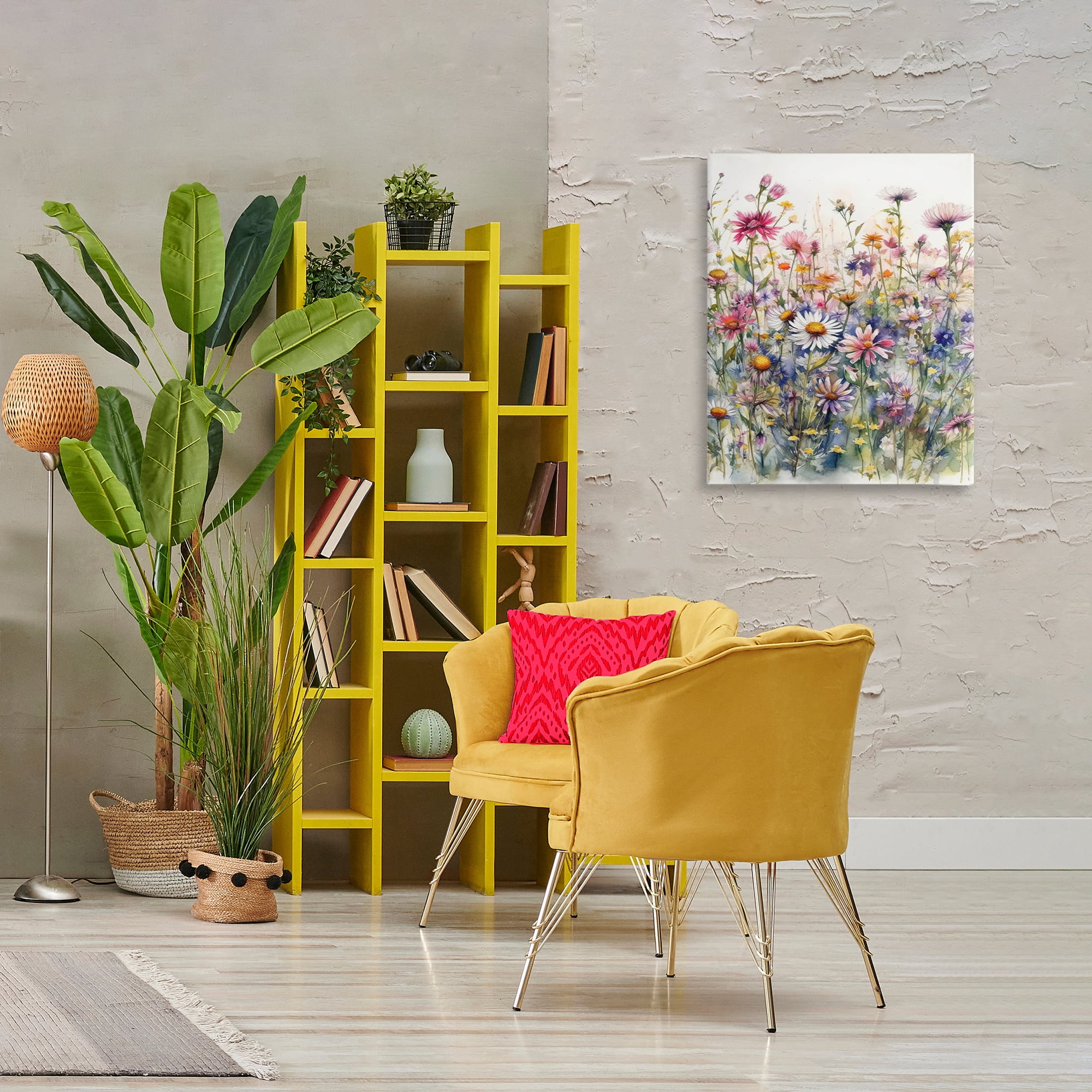 Stupell Industries Assorted Wild Flowers Plants & Flowers Painting Wrapped Canvas Art Print Wall Art, 24 x 30