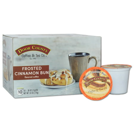 Door County Coffee Frosted Cinnamon Buns Flavored Coffee K-Cups - 10