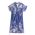 thumbnail image 4 of CATALOG CLASSICS Womens Muumuu House Dress Lounger Short Sleeve with Pocket 50" - Navy - Large, 4 of 4