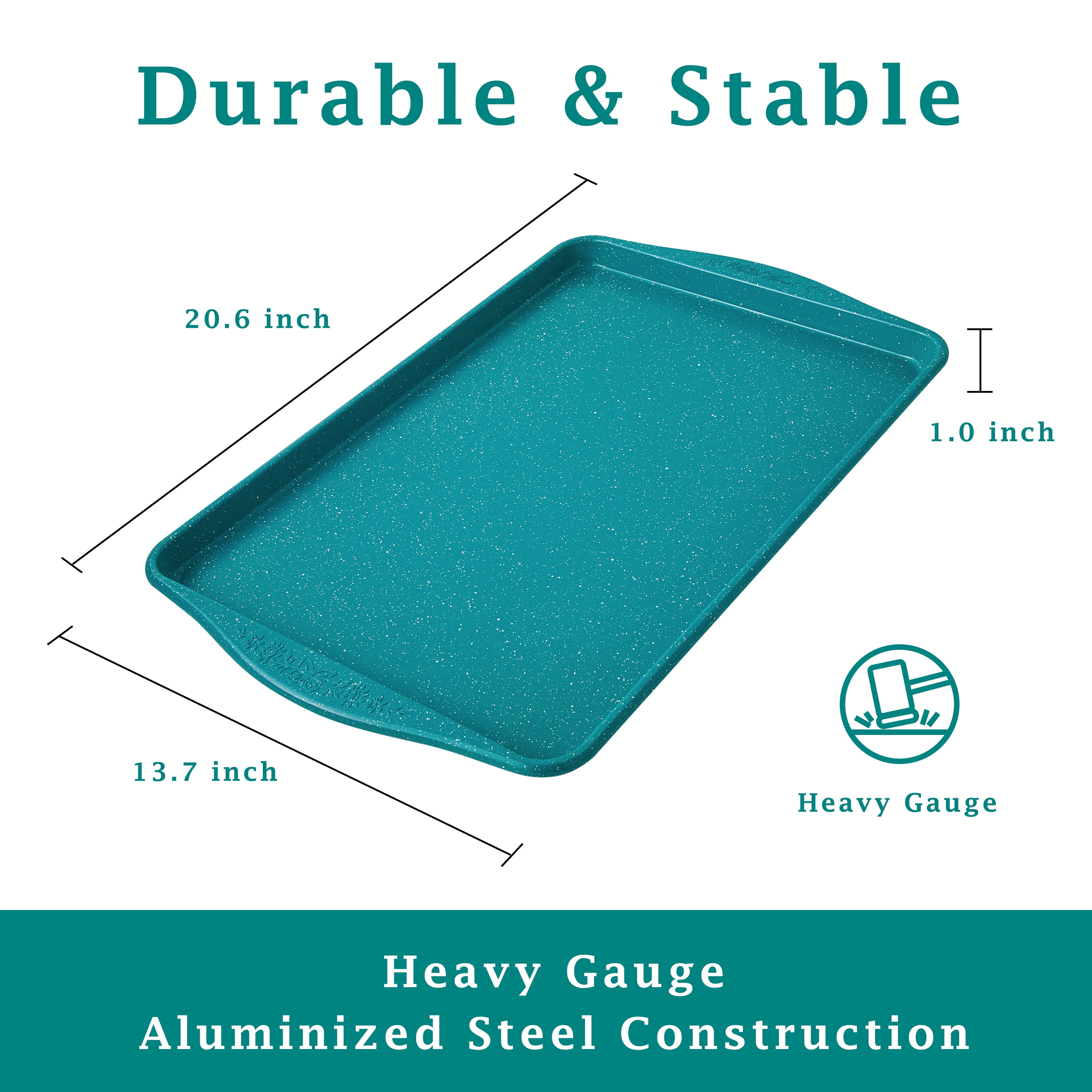 (3 pack) The Pioneer Woman Teal Speckle Timeless 13" x 18" Nonstick Aluminized Steel Large Baking Sheet