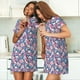 thumbnail image 4 of Fotbe Skull Bata de Dormir para Mujer con Estampado, Camisón de Algodón de Manga Corta, Ropa de Dormir Casual, 4 of 6