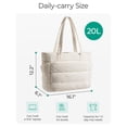 thumbnail image 3 of Puffer Tote Bag for Women, Nurses - Multi-Pocket Lightweight Bag for Work - Quilted Handbag for Travel and Gym, 3 of 7