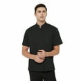 thumbnail image 3 of TOPTIE Short Sleeve Chef Coat Jacket Black Lightweight Button Chef Uniform, 3 of 9