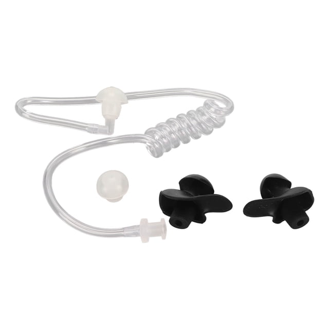 Acoustic Coil Tube, Universal Replacement Acoustic Tube With Silicone Earplugs, For Two Way Headset