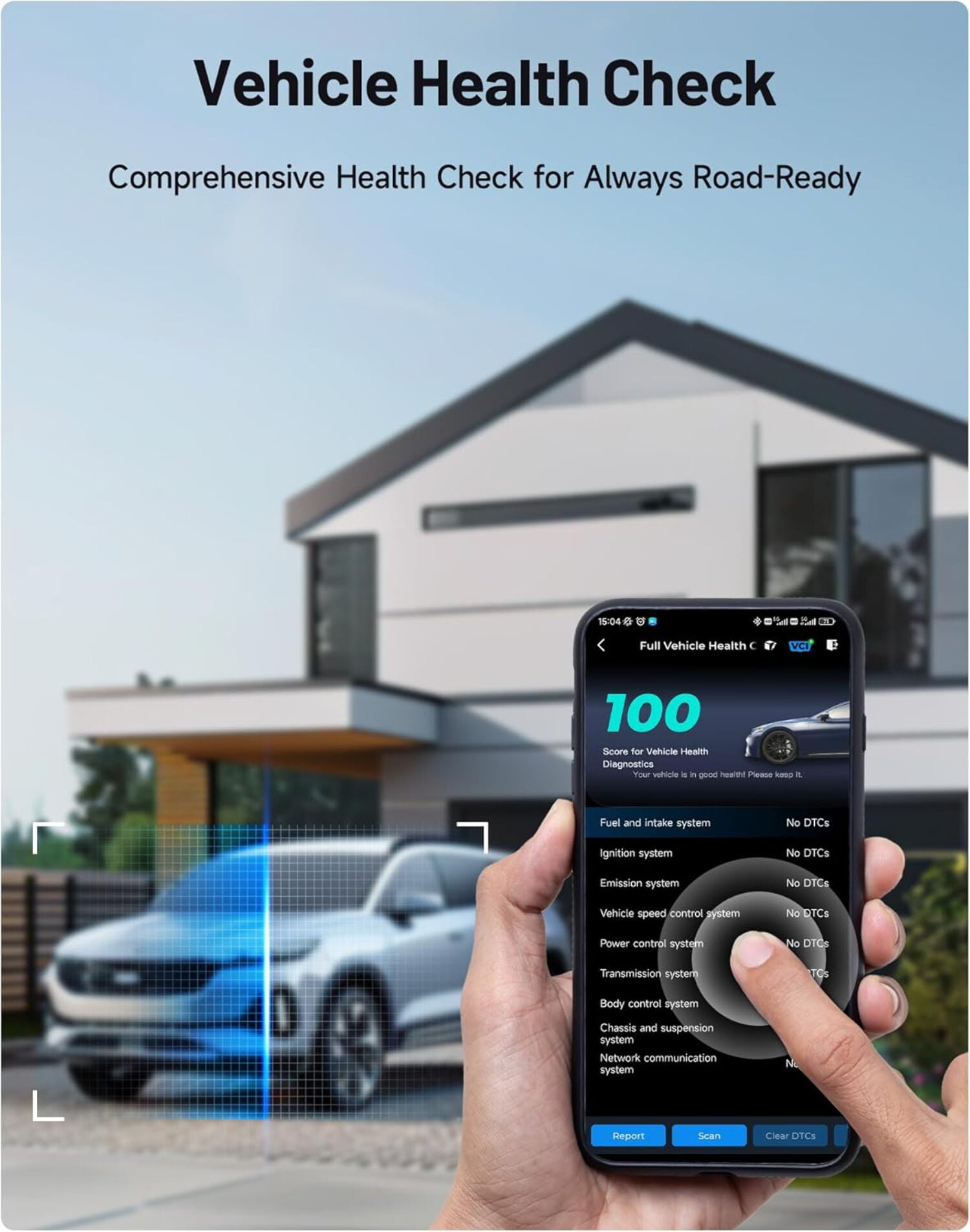 TOPDON CarPal - Carpal OBD2 Scanner Bluetooth - All System Diagnostic Tool for iOS & Android, Scanner for Car, Vehicle Health Check, 6 Mainteanance Services, Smog Check, Repair Guide, Performance Test