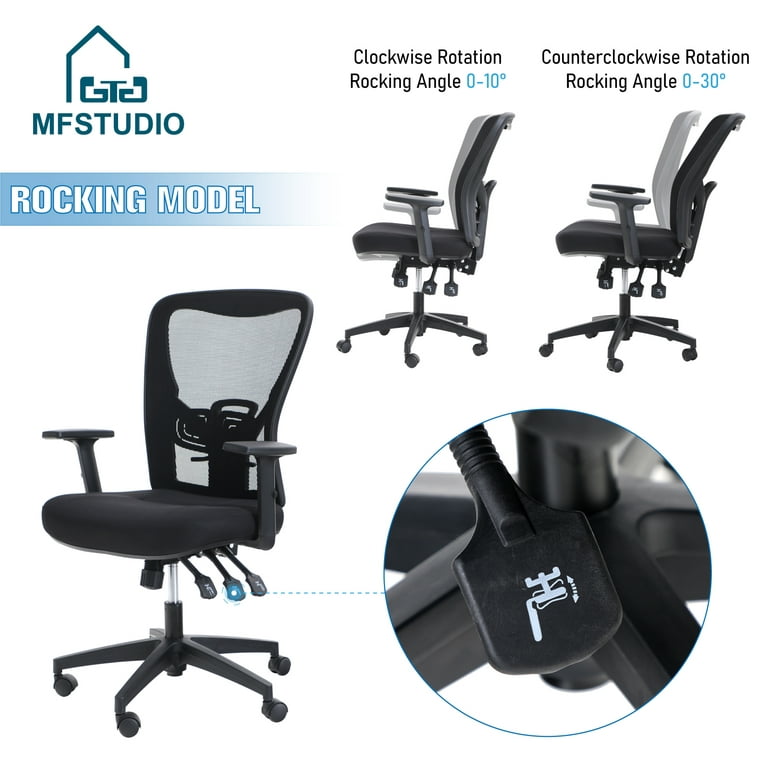 MF Studio Office Chair Ergonomic Office Desk Chair Home High Back with Lumbar Support Executive Computer Chair with Adjustable Armrest & Seat Cushion