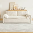 thumbnail image 4 of 63.8" Queen Pull Out Sofa Bed, 3-in-1 Convertible Sleeper Sofa with Side Storage,Multi-Functional Velvet Loveseat Bed for Living Room,Bedroom,Apartment,Office,Beige, 4 of 9