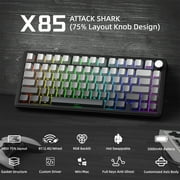 ATTACK SHARK X85 Wireless Mechanical Keyboard 75% Gasket-mounted Bluetooth 5.1/2.4G Wireless & Type-C Wired Mechanical Keyboard