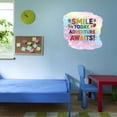 thumbnail image 3 of Smile Today Adventure Awaits Enthusiastic Inspirational Joyful Quote Wall Art Sticker Designs Vinyl Stickers For Home House Walls Rooms Windows Bedroom Decoration Size (12x12 inch), 3 of 3