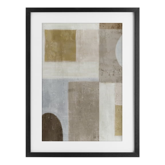 Stupell Industries Subtle Drift Geometrics Black Framed Print Under Glass design by Emma Peal, 20 x 14