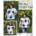 thumbnail image 3 of CASSIE LIZ Plus Size Tops 5X Summer Short Sleeve Black White Tie Dye Shirts Womens Blouses Cute Ladies V Neck Tee Tunic Dressy Pullover 5XL 26W 28W, 3 of 6