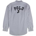 thumbnail image 2 of Ralph Lauren Mens Embroidered Oxford Button Up Shirt, navy, L Neck, 2 of 2