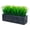 Black, variant on 14 Inch Artificial Green Grass in Rustic Burnt Solid Rectangular Crate Style Planter Box, Indoor Decor Faux Greenery in Decorative Wooden Container
