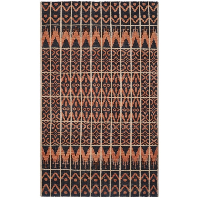 SAFAVIEH Kenya KNY609A Hand-knotted Orange / Black Rug - Walmart.com