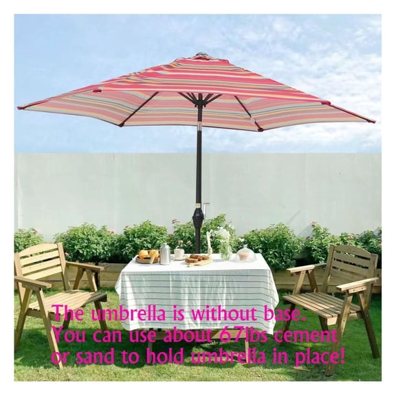 9FT TILT UMBRELLA with Stripes fabric