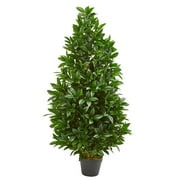HomeStock Suburban Soiree 4Ft. Bay Leaf Artificial Topiary Tree Uv Resistant (Indoor/Outdoor)
