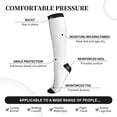 thumbnail image 3 of Lsque White Pattern Sport Compression Socks for Men & Women 15-20 mmHg Knee High Nurse Pregnant Running Medical and Travel Athletic, 3 of 6