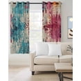 thumbnail image 2 of Teal Pink Orange Blackout Curtains 90 Inches Long for Bedroom, Boho Vintage Abstract Splashing Art Thermal Insulated Room Darkening Black Out Window Curtain Panels Grommet Drapes for Living Room, 2 of 8