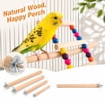 thumbnail image 2 of Natural Wood Bird Stand Perch, Robust Solid Wood Perching Pole, Essential Enrichment Accessory for Parrot Cages, 2 of 6