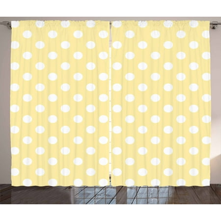 Kids Curtains 2 Panels Set Retro Style Spotty Pattern With